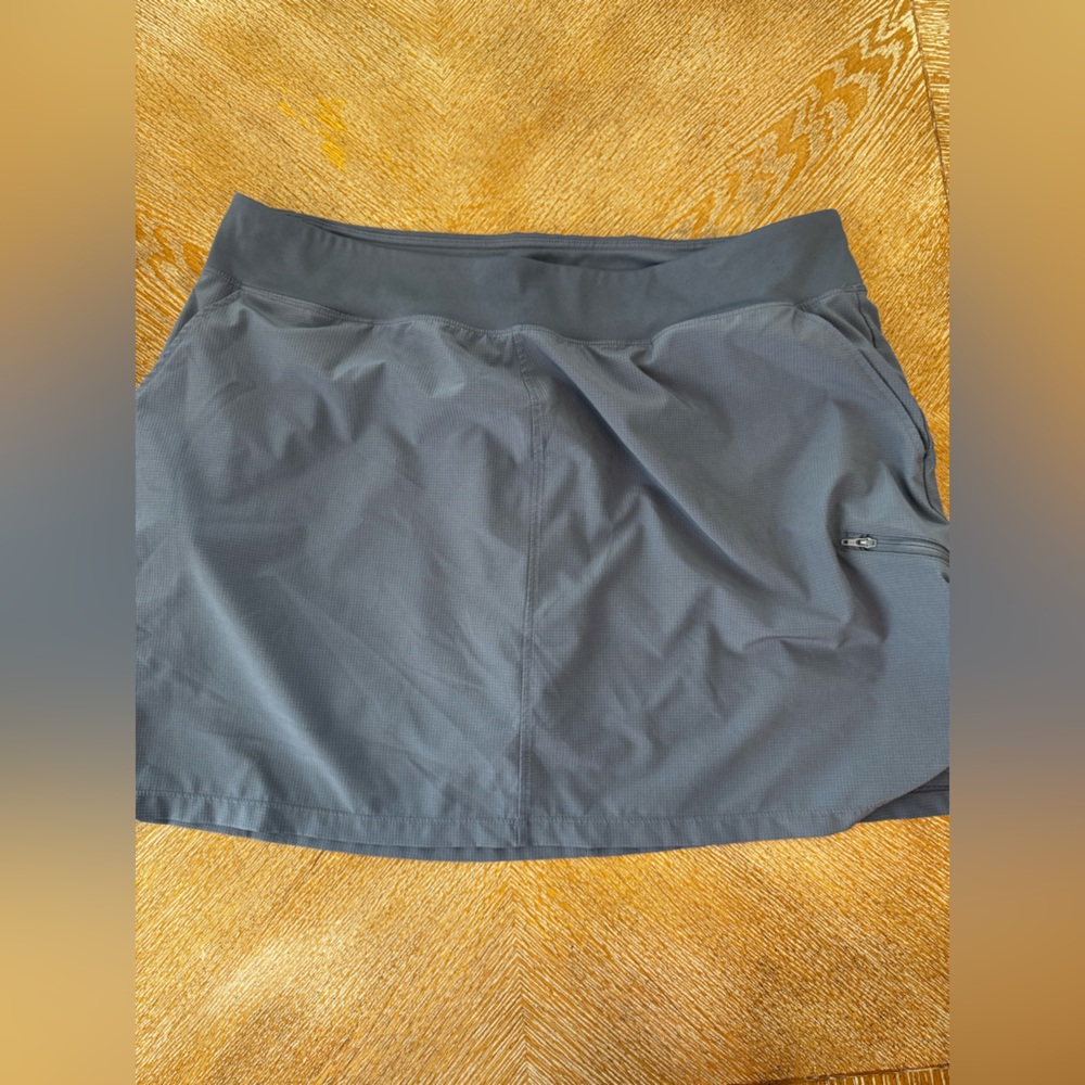 Orvis Blue/Gray Skort XXL Pockets Elastic Waist 38” Length 18”